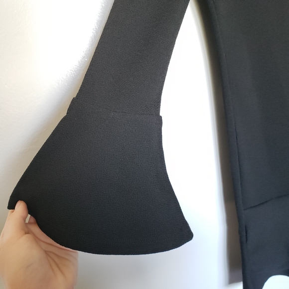 Shein Ruffle Bell Sleeve Black Dress - Picture 3 of 7